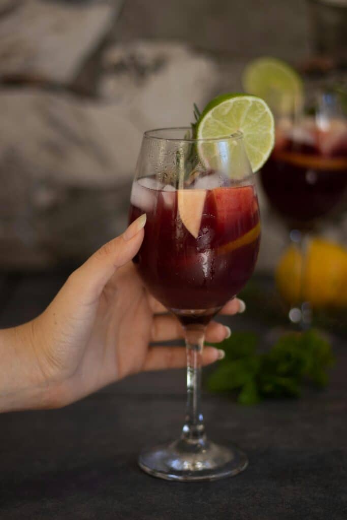 Sangria in hand